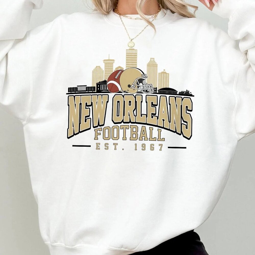 Vintage New Orleans Football Style Sweatshirt, New Orleans NFL Men Women Shirt